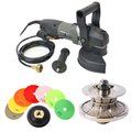 Hardin VSP5 5" Var Spd Polisher, 1-1/4" Full Bullnose Dmnd Profile Wheel & 8 pc 5" Dmnd Polishing Pad Set BRTV30POLSET